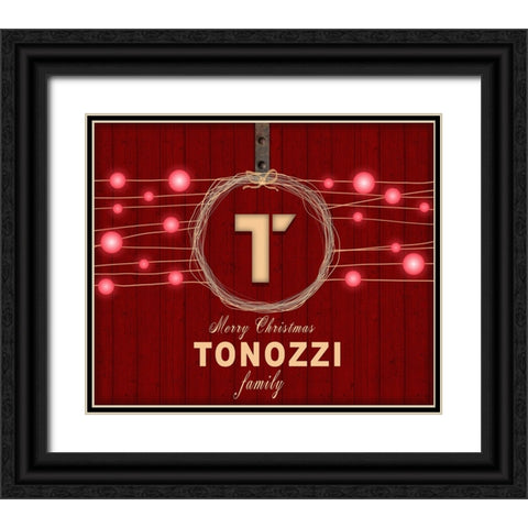 Personalized Christmas Sign V35 V6 Black Ornate Wood Framed Art Print with Double Matting by LightBoxJournal