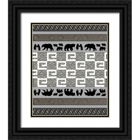 Bear_SurfacePattern V1 9 Black Ornate Wood Framed Art Print with Double Matting by LightBoxJournal