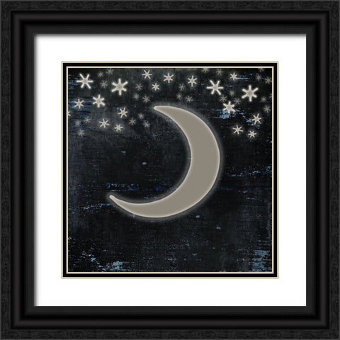 Good Night Moose2 Surface Pattern 6 Black Ornate Wood Framed Art Print with Double Matting by LightBoxJournal
