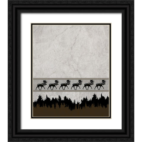 Rustic Lodge Collection V1 3 Black Ornate Wood Framed Art Print with Double Matting by LightBoxJournal