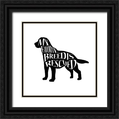 Rescue Dog 1 Black Ornate Wood Framed Art Print with Double Matting by LightBoxJournal