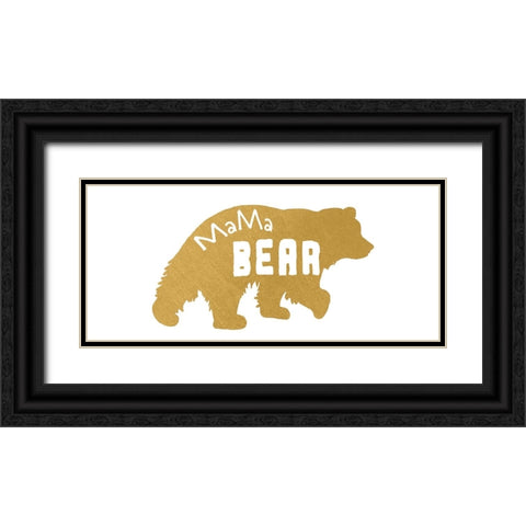 Mama Bear Gold 1 Black Ornate Wood Framed Art Print with Double Matting by LightBoxJournal