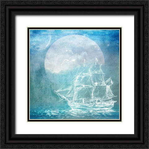 Sailor Away_Ship 1 Black Ornate Wood Framed Art Print with Double Matting by LightBoxJournal