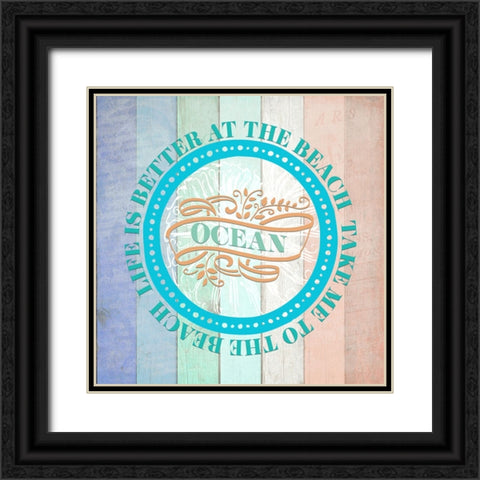 Sea Side Gypsy V4_Sign 2 Black Ornate Wood Framed Art Print with Double Matting by LightBoxJournal