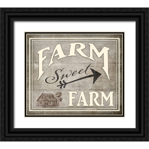 Farm Sweet Farm Black Ornate Wood Framed Art Print with Double Matting by LightBoxJournal
