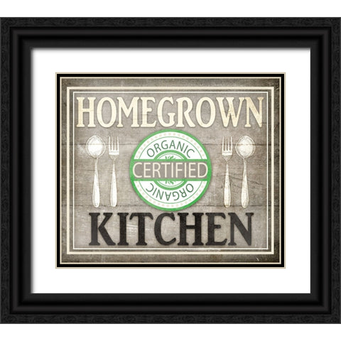 Home Grown Kitchen Black Ornate Wood Framed Art Print with Double Matting by LightBoxJournal