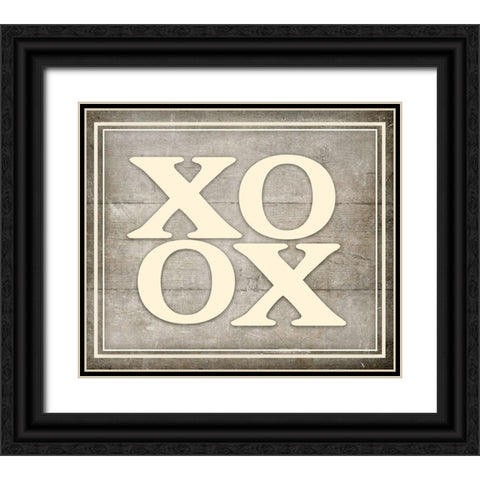 Vintage Farm Sign - XOXO 2 Black Ornate Wood Framed Art Print with Double Matting by LightBoxJournal