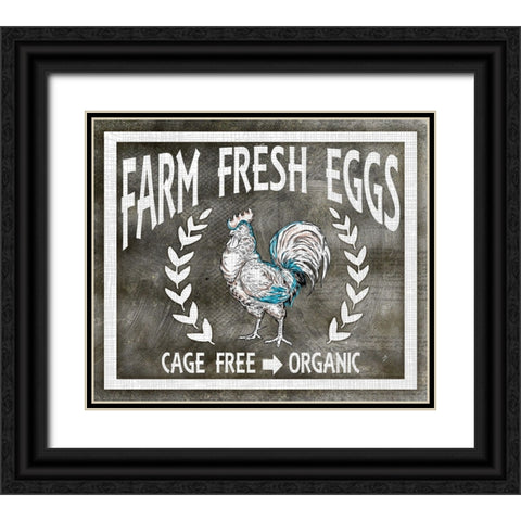 Farm Sign_Eggs Black Ornate Wood Framed Art Print with Double Matting by LightBoxJournal