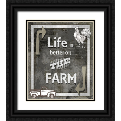 Farm Sign_Farm Sweet Farm 2 Black Ornate Wood Framed Art Print with Double Matting by LightBoxJournal