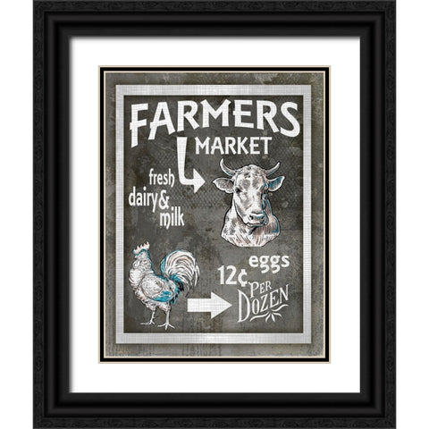 Farm Sign_Farmers Market 3 Black Ornate Wood Framed Art Print with Double Matting by LightBoxJournal
