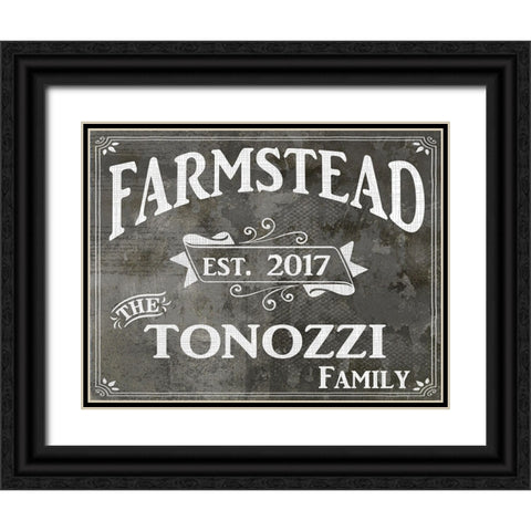 Farm Sign_Personalized Family Sign Black Ornate Wood Framed Art Print with Double Matting by LightBoxJournal