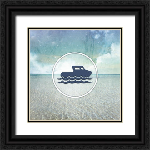 Signs_SeaLife_boater Black Ornate Wood Framed Art Print with Double Matting by LightBoxJournal