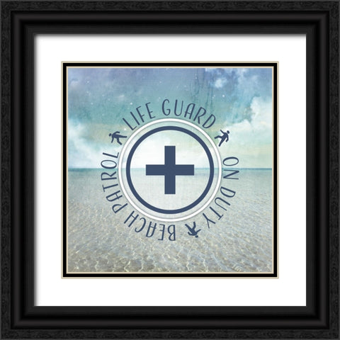 Signs_SeaLife_LifeGuard Black Ornate Wood Framed Art Print with Double Matting by LightBoxJournal