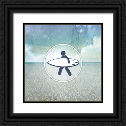 Signs_SeaLife_Surfer Black Ornate Wood Framed Art Print with Double Matting by LightBoxJournal