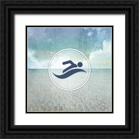 Signs_SeaLife_Swimmer2 Black Ornate Wood Framed Art Print with Double Matting by LightBoxJournal