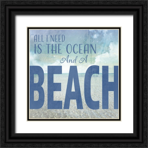 Signs_SeaLife_Typography_OceanAndBeach Black Ornate Wood Framed Art Print with Double Matting by LightBoxJournal