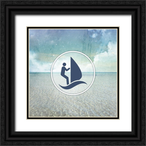 Signs_SeaLife_WindSurfer Black Ornate Wood Framed Art Print with Double Matting by LightBoxJournal
