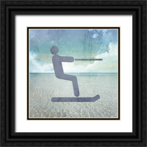 Signs_Skiier Black Ornate Wood Framed Art Print with Double Matting by LightBoxJournal