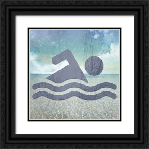 Signs_Swimming3 Black Ornate Wood Framed Art Print with Double Matting by LightBoxJournal