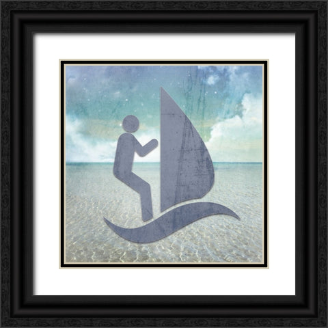 Signs_WindSurfer Black Ornate Wood Framed Art Print with Double Matting by LightBoxJournal