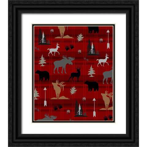 Wildlife Pattern 05 Black Ornate Wood Framed Art Print with Double Matting by LightBoxJournal