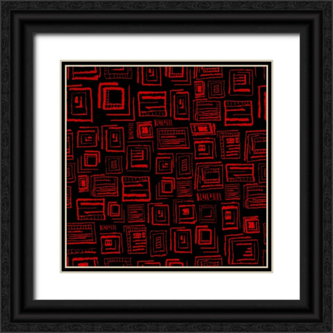 Square Pattern Design 02 Black Ornate Wood Framed Art Print with Double Matting by LightBoxJournal