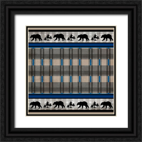 Blue Bear Lodge Pattern 6 Black Ornate Wood Framed Art Print with Double Matting by LightBoxJournal