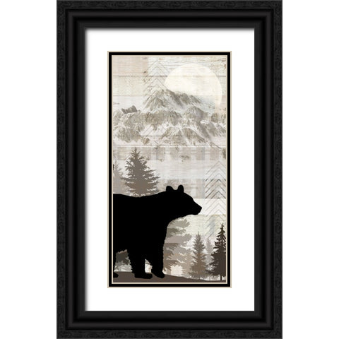 Blue Bear Lodge Sign 015 Black Ornate Wood Framed Art Print with Double Matting by LightBoxJournal