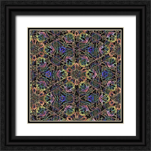 BoHo Gypsy Pattern 02 Black Ornate Wood Framed Art Print with Double Matting by LightBoxJournal