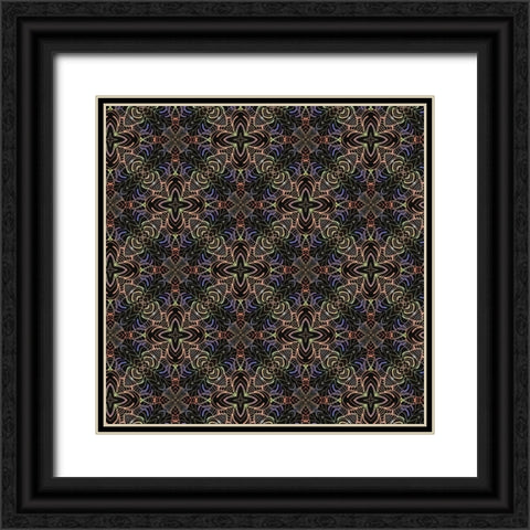 BoHo Gypsy Pattern 06 Black Ornate Wood Framed Art Print with Double Matting by LightBoxJournal