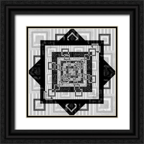 Geo Pattern 02 Black Ornate Wood Framed Art Print with Double Matting by LightBoxJournal