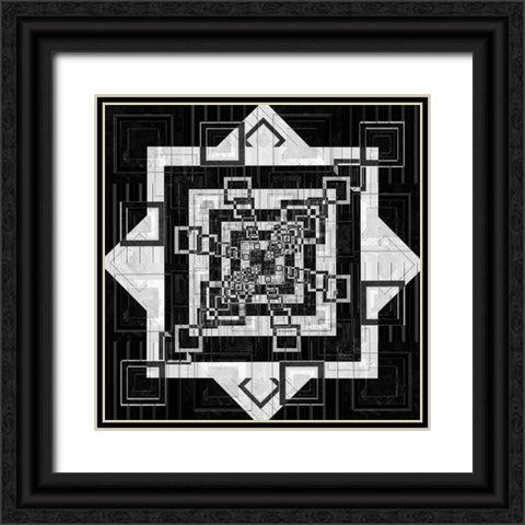 Geo Pattern 04 Black Ornate Wood Framed Art Print with Double Matting by LightBoxJournal