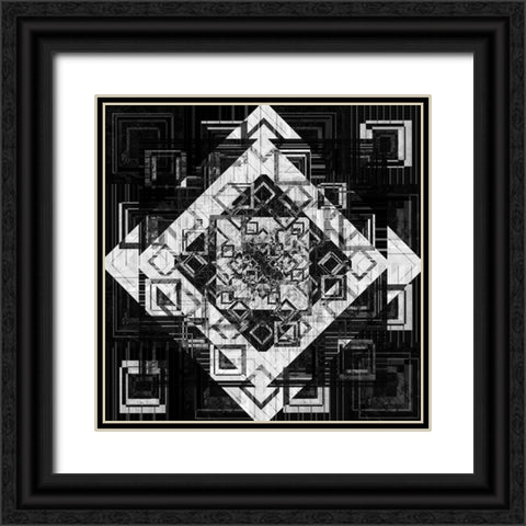 Geo Pattern 07 Black Ornate Wood Framed Art Print with Double Matting by LightBoxJournal