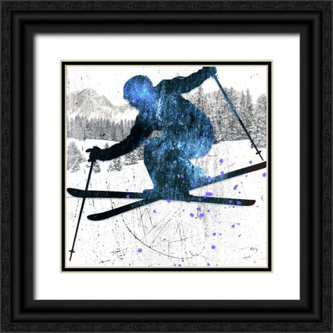 Extreme Skier 03 Black Ornate Wood Framed Art Print with Double Matting by LightBoxJournal