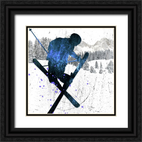 Extreme Skier 04 Black Ornate Wood Framed Art Print with Double Matting by LightBoxJournal