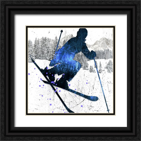 Extreme Skier 05 Black Ornate Wood Framed Art Print with Double Matting by LightBoxJournal