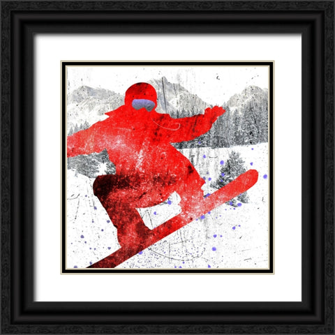 Extreme Snowboarder 01 Black Ornate Wood Framed Art Print with Double Matting by LightBoxJournal