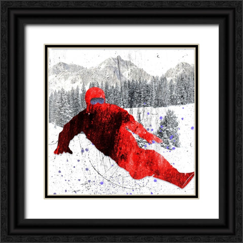Extreme Snowboarder 02 Black Ornate Wood Framed Art Print with Double Matting by LightBoxJournal