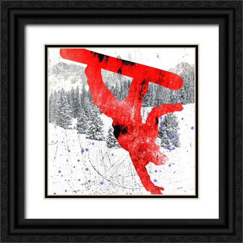 Extreme Snowboarder 03 Black Ornate Wood Framed Art Print with Double Matting by LightBoxJournal