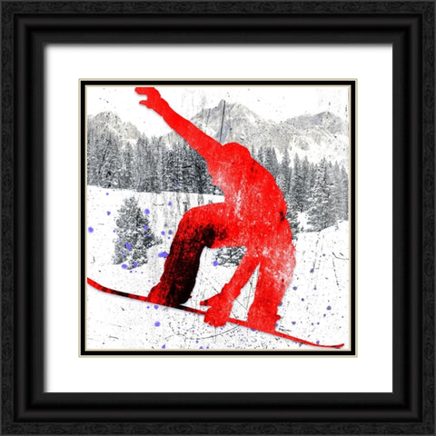 Extreme Snowboarder 04 Black Ornate Wood Framed Art Print with Double Matting by LightBoxJournal