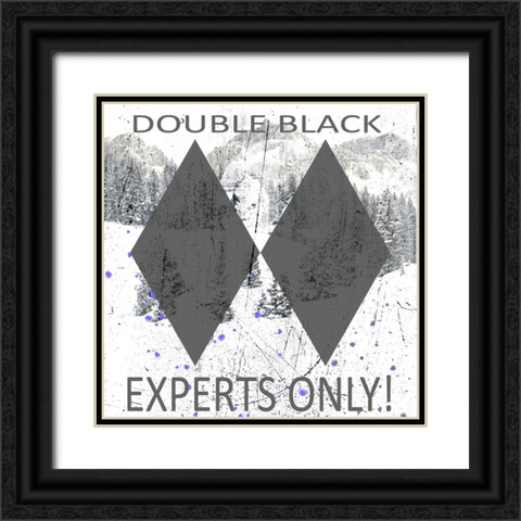 Extreme Snowboarder Double Black Black Ornate Wood Framed Art Print with Double Matting by LightBoxJournal