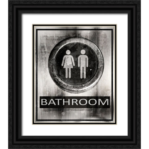 Farm bathroom signs 1 Black Ornate Wood Framed Art Print with Double Matting by LightBoxJournal