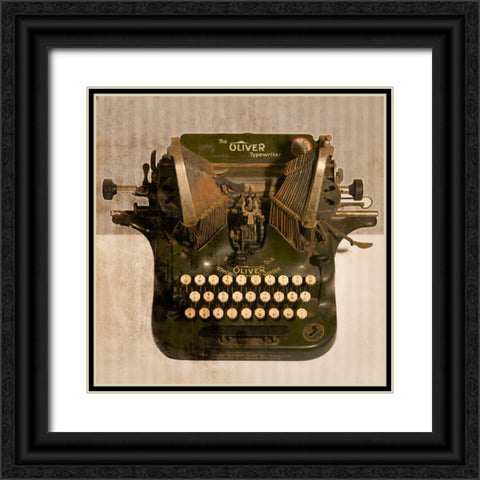 Typewriter 01 Oliver Black Ornate Wood Framed Art Print with Double Matting by LightBoxJournal