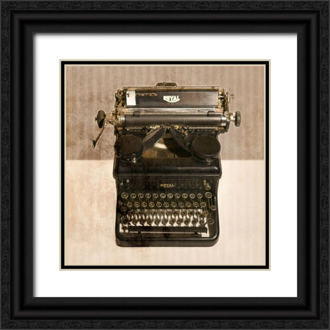 Typewriter 02 Royal Black Ornate Wood Framed Art Print with Double Matting by LightBoxJournal