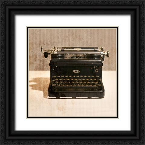 Typewriter 03 Royal Black Ornate Wood Framed Art Print with Double Matting by LightBoxJournal