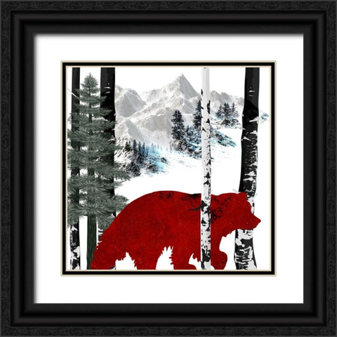 Winter Bear Black Ornate Wood Framed Art Print with Double Matting by LightBoxJournal