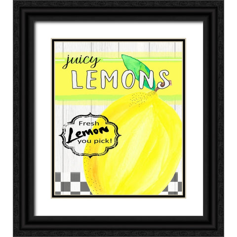 Farm House Lemon vintage sign 1 Black Ornate Wood Framed Art Print with Double Matting by LightBoxJournal