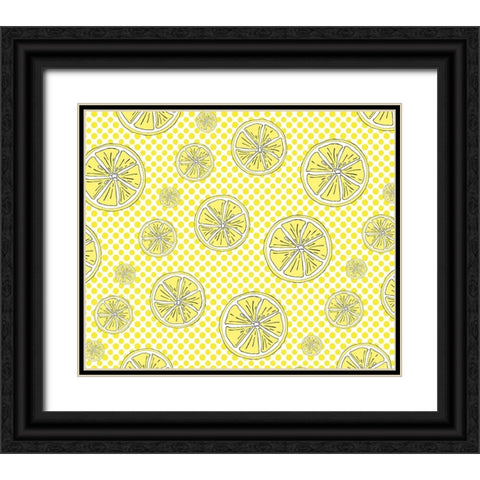 Just Lemons 3 Black Ornate Wood Framed Art Print with Double Matting by LightBoxJournal