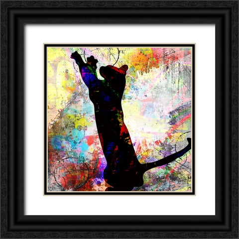 Playful Kitty 2 Black Ornate Wood Framed Art Print with Double Matting by LightBoxJournal