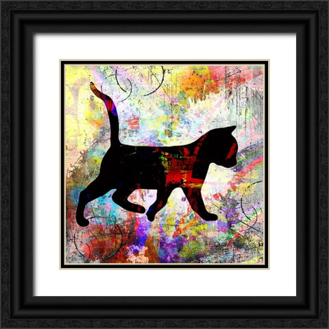 Playful Kitty 3 Black Ornate Wood Framed Art Print with Double Matting by LightBoxJournal